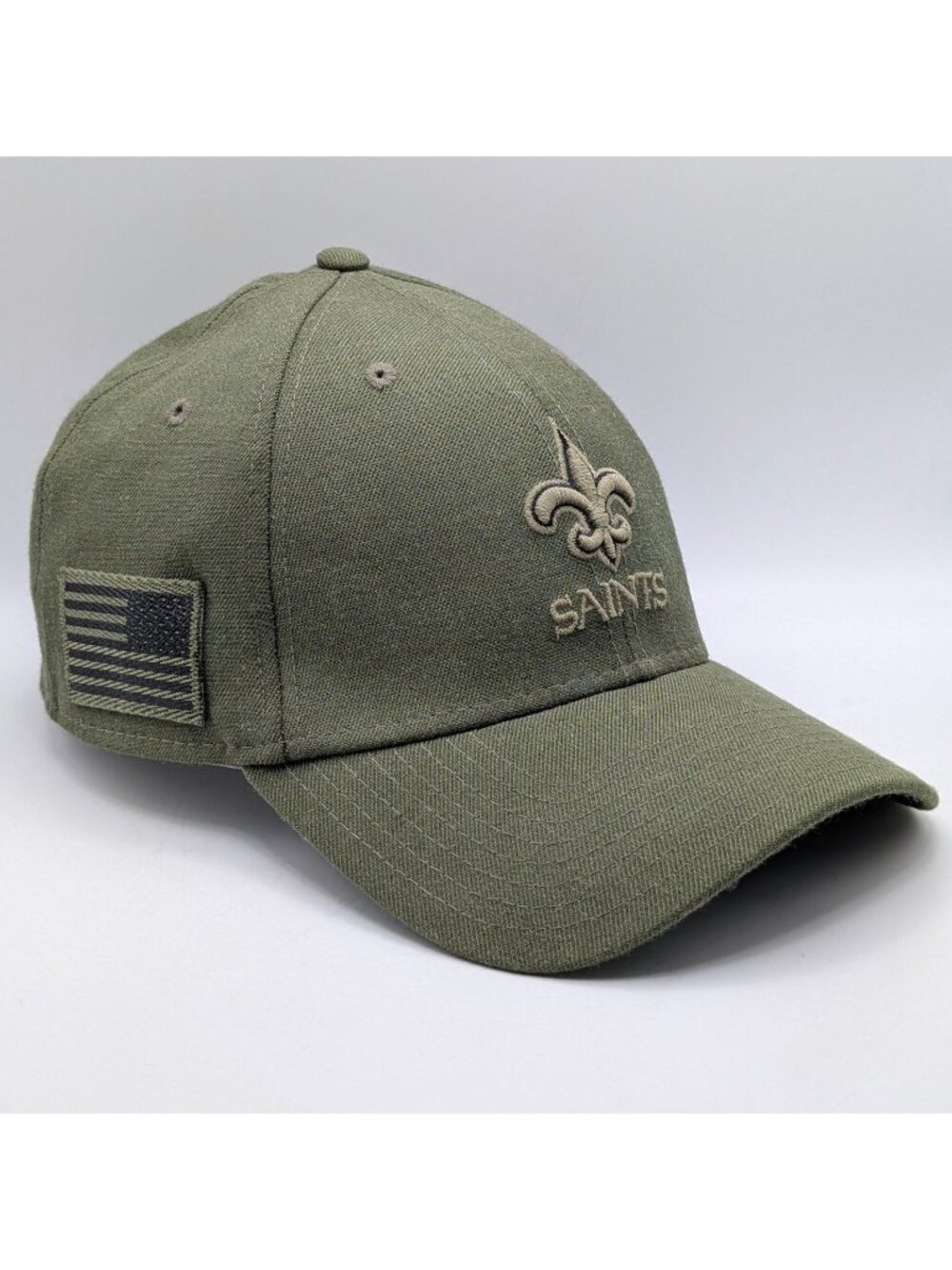 New Orleans Saints New Era NFL Hat 39Thirty L/XL Salute To Service Army Green